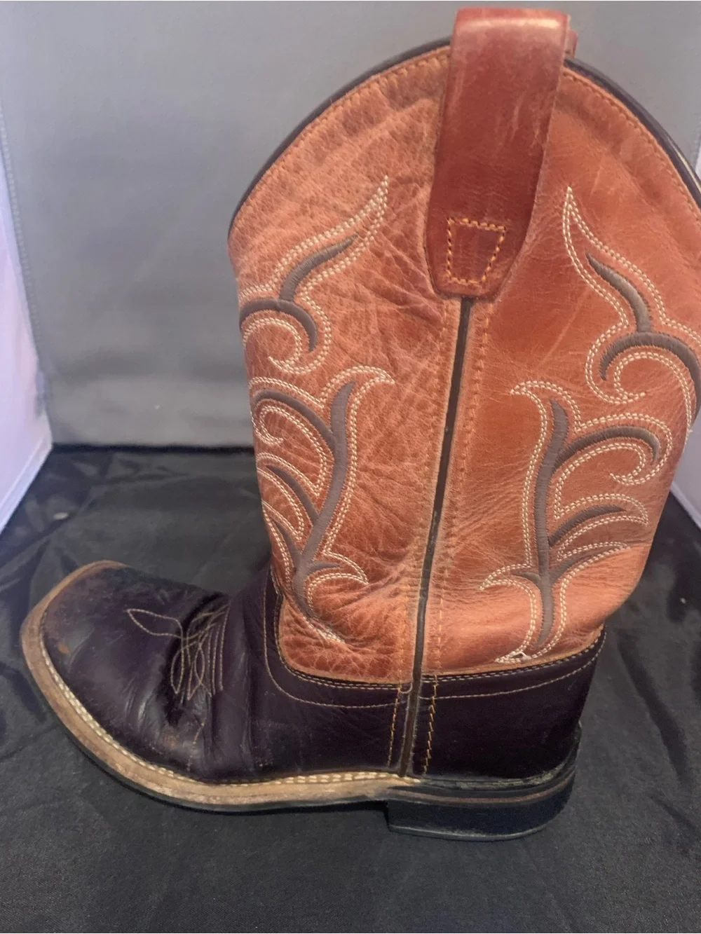 Old West Brown and Tan Kid’s ( Unisex ) Western Cowboy Boots